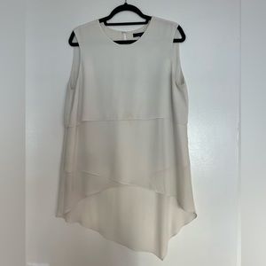 BCBG White Asymmetrical Top